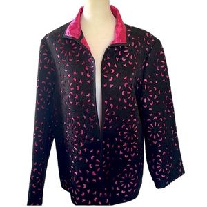 Grace Chuang black and pink jacket. Size XL. NWT